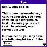 One word fill-in test tips.