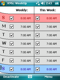 RNS:: WeekUp Alarm Clock