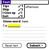 Apply given word test menu.